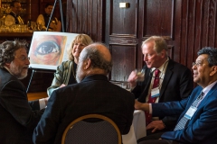 A joyous moment for Dr. King with her colleagues, L-R, Drs. Jeffrey Ravetch, Fred Alt, Aravinda Chakravarti, and Irv Weissman.
