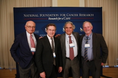 Dr. Michael Hall with past Szent-Györgyi Prize winners Peter Vogt, Carol Croce, and Frederick Alt