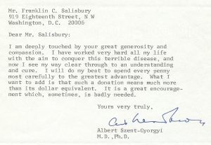 1971 Szent-Gyorgyi - Salisbury letter