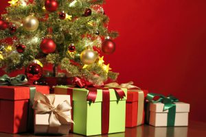 gifts under a Christmas tree