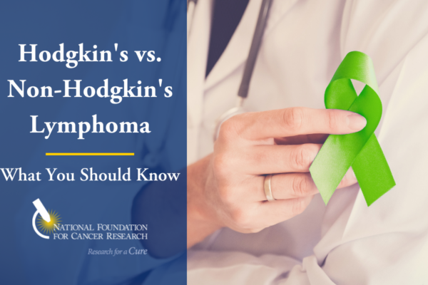 Hodgkin's vs. Non-Hodgkin's Lymphoma Green Cancer Ribbon
