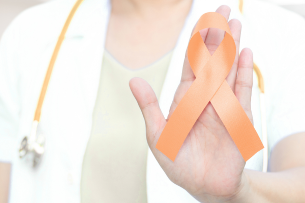 Peach Cancer Ribbon for Endometrial Cancer Awareness