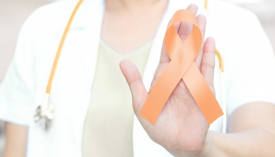 Peach Cancer Ribbon for Endometrial Cancer Awareness