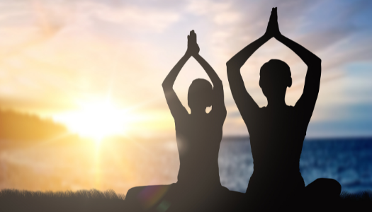 Yoga and Meditation at sunset