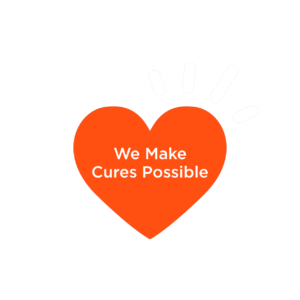 Orange Heart with Sparks - We Make Cures Possible - NFCR