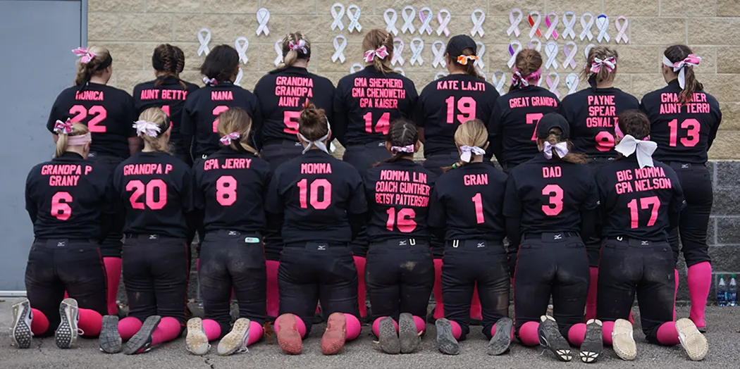 ohio wesleyan softball strikeout cancer