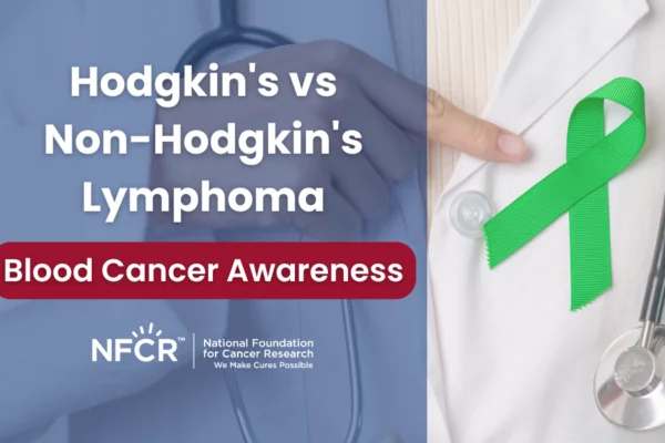 Hodgkin's vs Non-Hodgkin's Lymphoma white coat green cancer ribbon